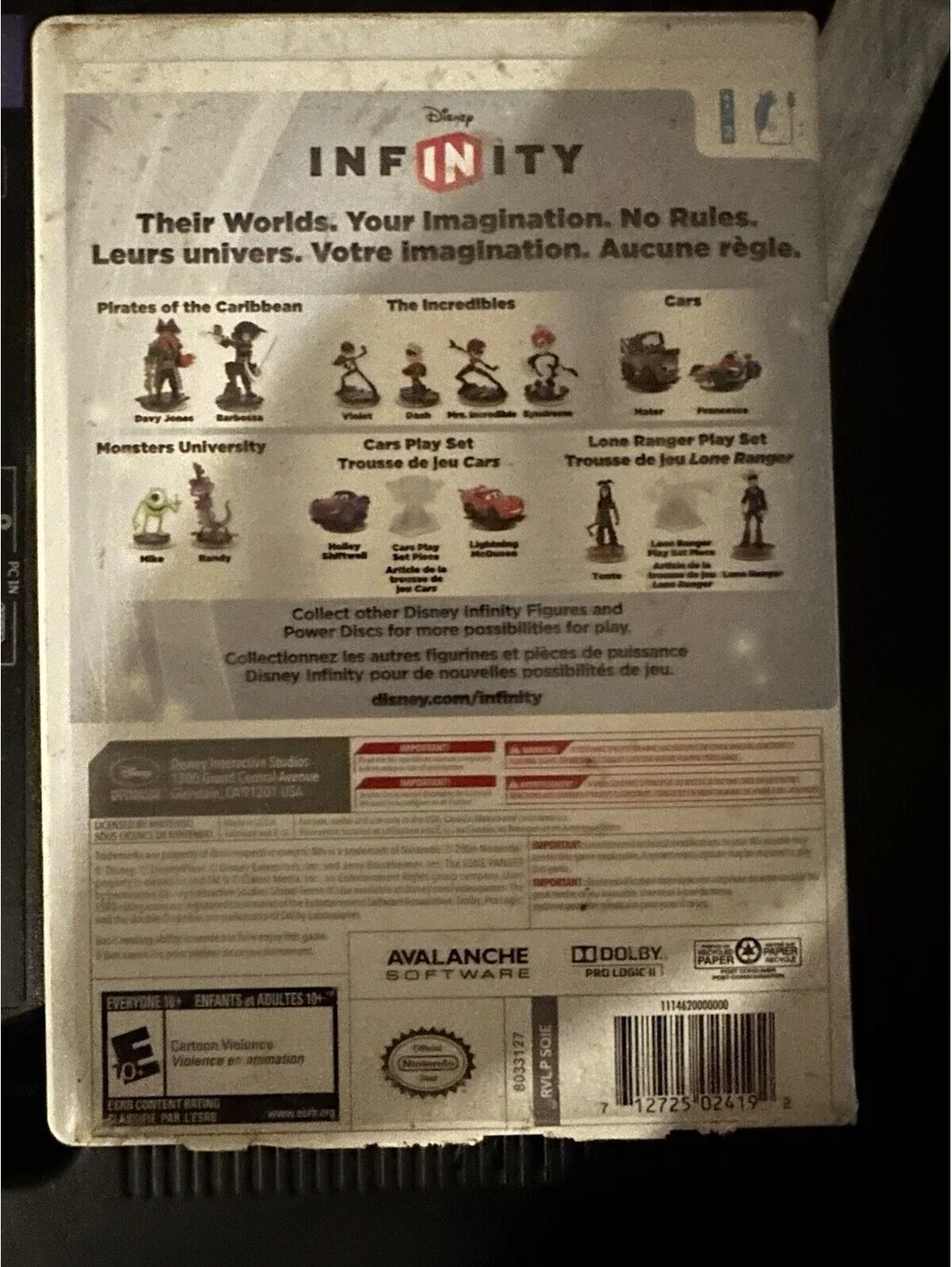 Disney Infinity Nintendo Wii Disney Interactive Studios E10+ NTSC-U/C 2013
